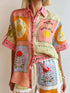 'Duneberry' Garden Print Button Down Shirt and Pants Set - Celes Fashion